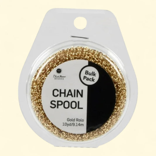 Blue Moon Beads Chain Roll, Imitation Gold, 10 Yards