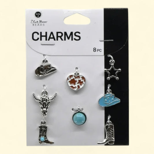 Blue Moon Beads Turquoise Western Charms, Set of 8