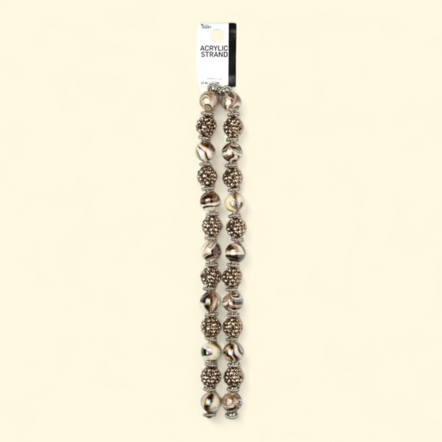 Cousin Acrylic Brown Swirl Shambala Bead Strand, 17 in, 62 pcs