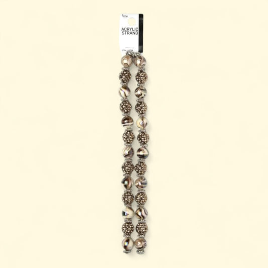 Cousin Acrylic Brown Swirl Shambala Bead Strand, 17 in, 62 pcs