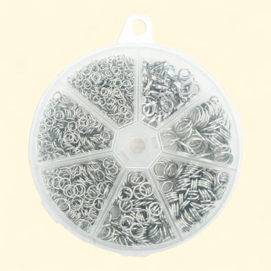 Cousin Jump Ring Assortment with Lobster Clasps, 1030 pcs