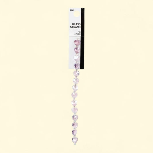 Cousin Glass Heart Bead Strand, 10 mm, 14 pcs