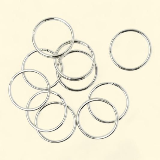 Cousin Metal Split Rings, 1.25 in, Silver Finish, 40 pcs