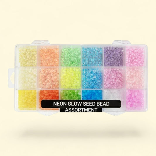 Cousin Neon Glow Seed Bead Bulk Assortment, 270g, 4000 pcs