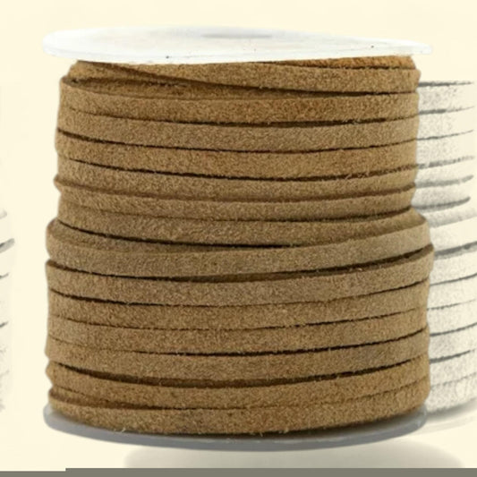 Cousin Suede Jewelry and Beading Cord Roll, Light Brown, 75 ft, 1 ct