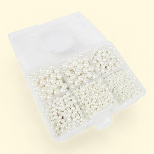 Cousin DIY White Faux Pearl Mix, 615 pcs