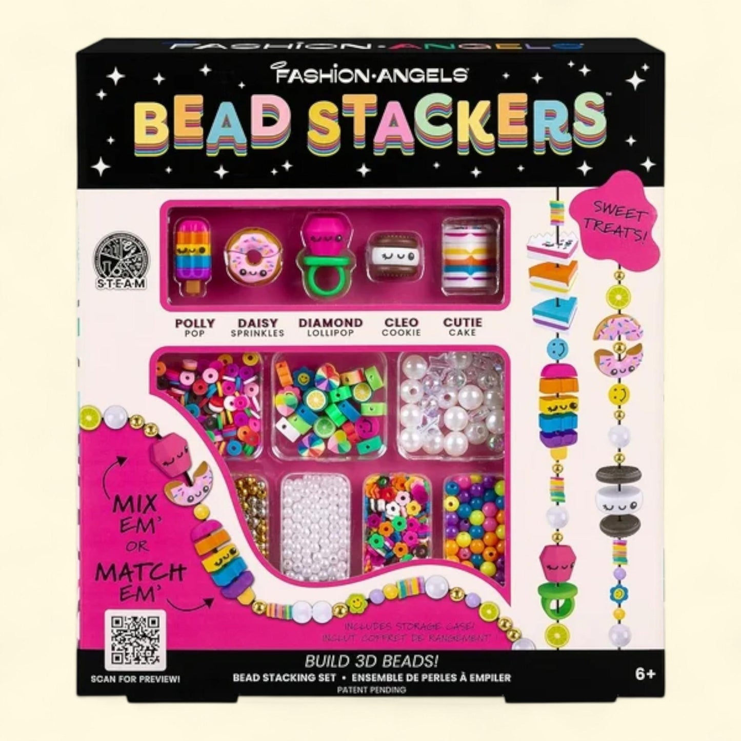 Fashion Angels Bead Stackers Jewelry Making & Bead Activity Kit, Sweet Treat Theme, 1 ct