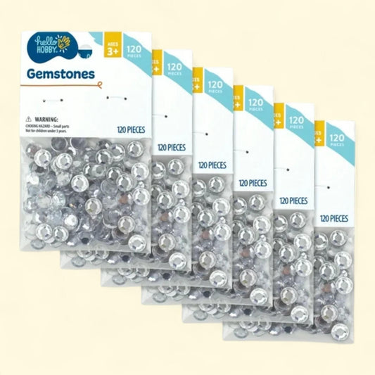 Hello Hobby Round Flatback Clear Rhinestones, 9mm, 720 pcs