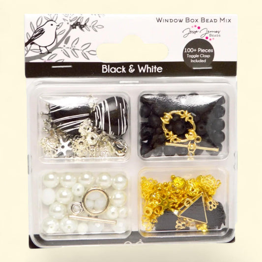 Jesse James Beads Window Box, Black and White, 1 ct