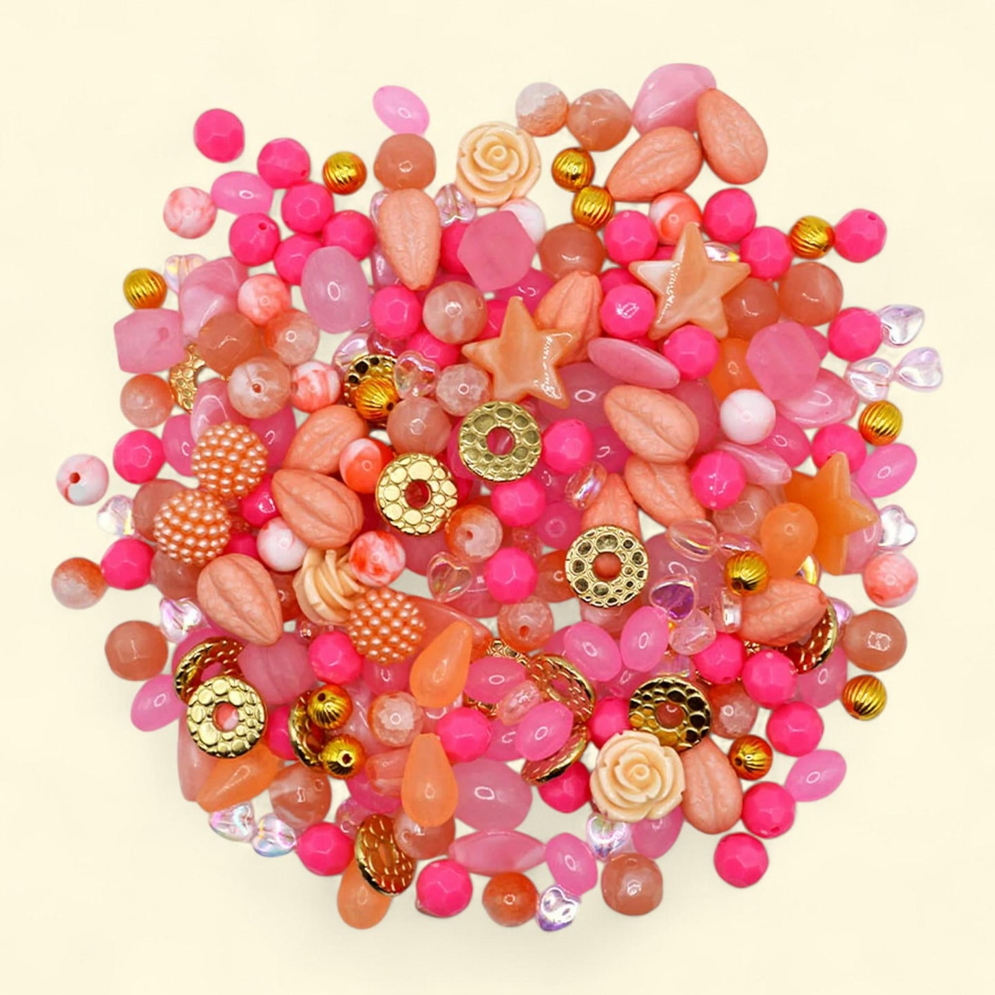 Jesse James Craft Beads Mix, Party Pink, 100 pcs