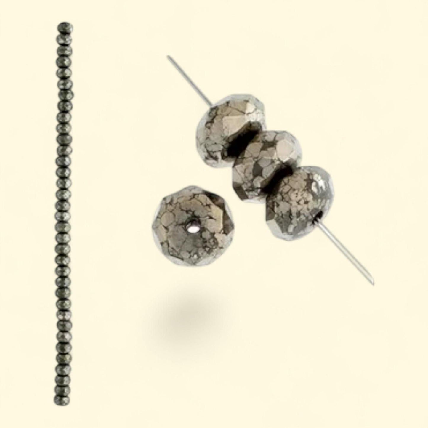 John Bead Semi Precious Bead Pyrite 8mm Rondelle 8", 1 ct — authentic US product shipped worldwide by Treatspree