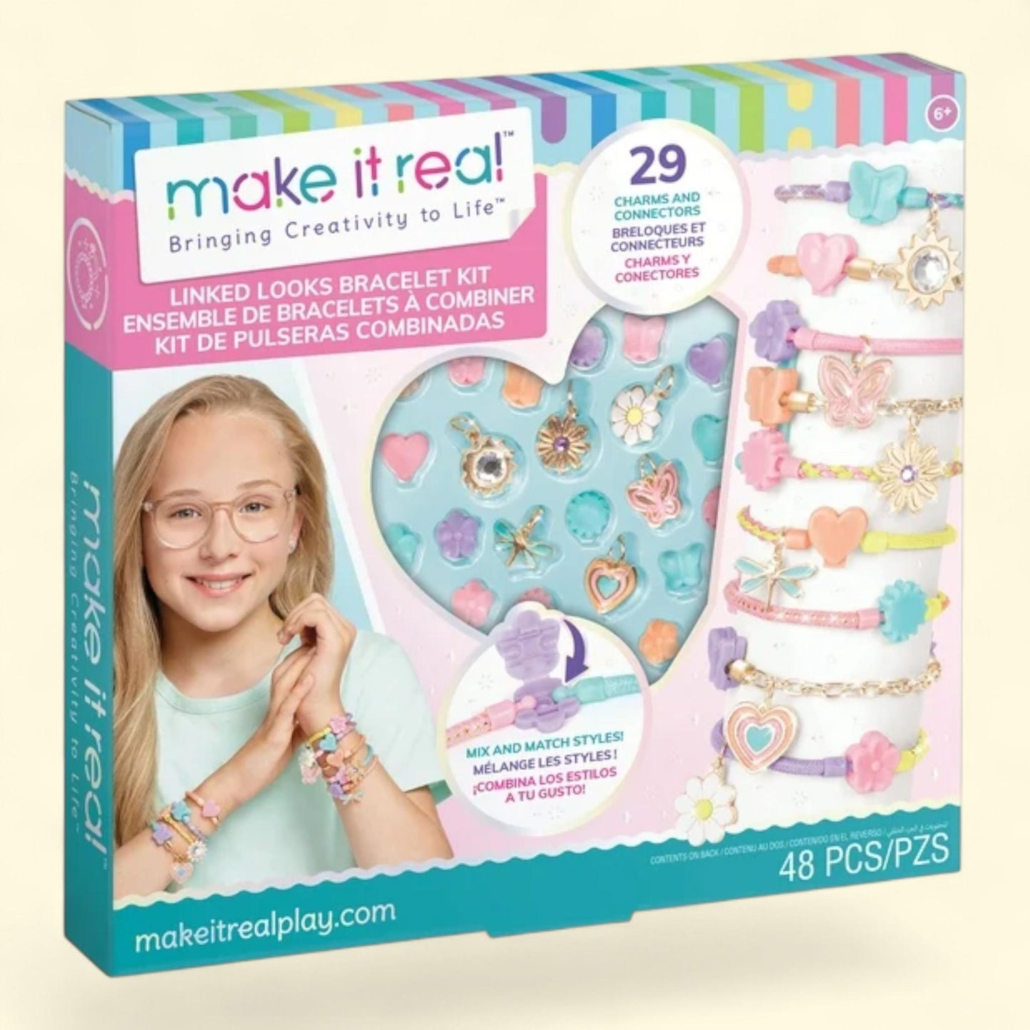 Make It Real: Linked Looks DIY Bracelet Kit, 48 pcs