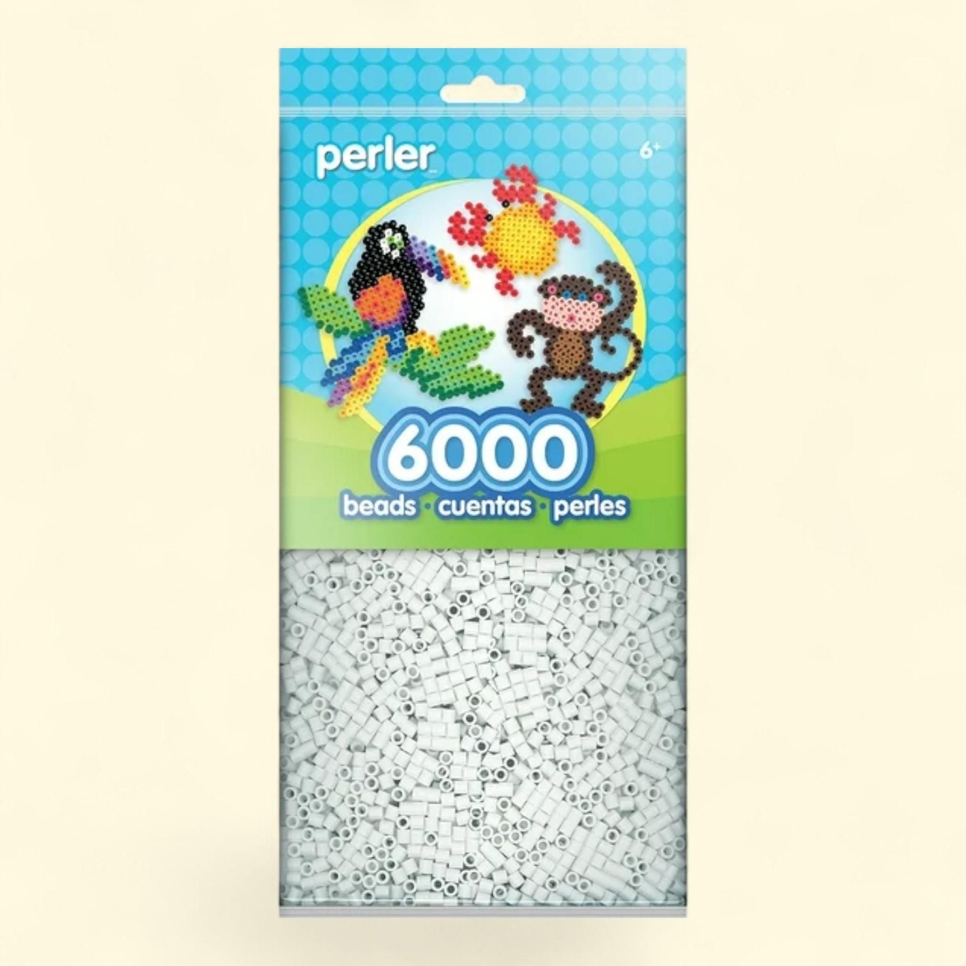 Perler Beads, White, 6000 pcs — authentic US product shipped worldwide by Treatspree