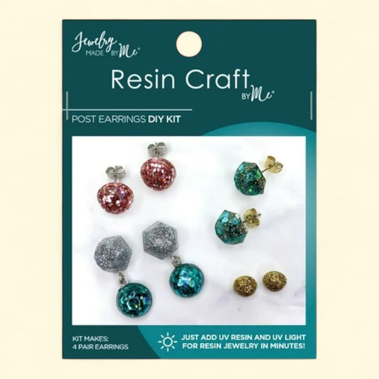 Resin Craft by Me Post Earrings, UV Resin DIY Kit, 1 ct