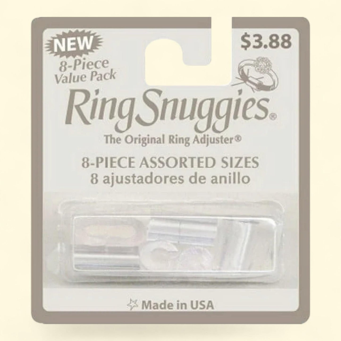 Ring Snuggies, The Original Ring Adjuster, Clear Plastic, 8 pcs