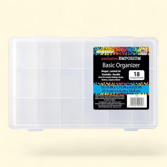 The Beadery, 18 Comp Basic Organizer Box, Clear Plastic, 1 ct