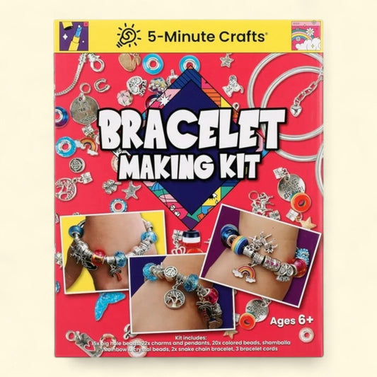 5-Minute Crafts Bracelet Making Kit, Colorful Beads Charms Pendants, Arts and Crafts, Kids 6+ Non Toxic, 1ct