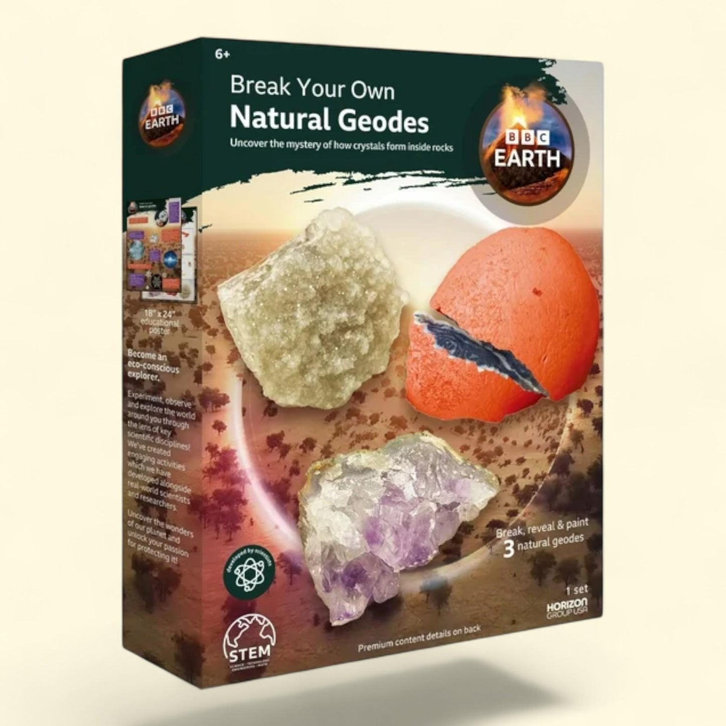 BBC Earth Break Your Own Natural Geodes, Child, Ages 6+, 1ct