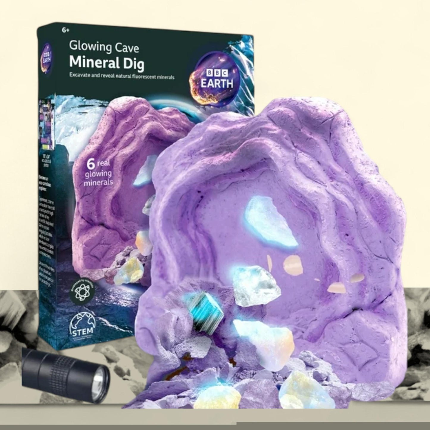 BBC Earth Glowing Cave Mineral Dig, Child, Ages 6+