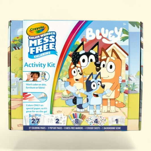 Crayola Color Wonder Bluey Activity Kit, 27 Mess Free Coloring Pgs, 8 Markers, Stickers, Arts & Crafts, Creative Gifts for Toddlers, 3+