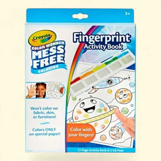 Crayola Color Wonder Fingerprint Activity Book, 27 Pgs, Ages 3+