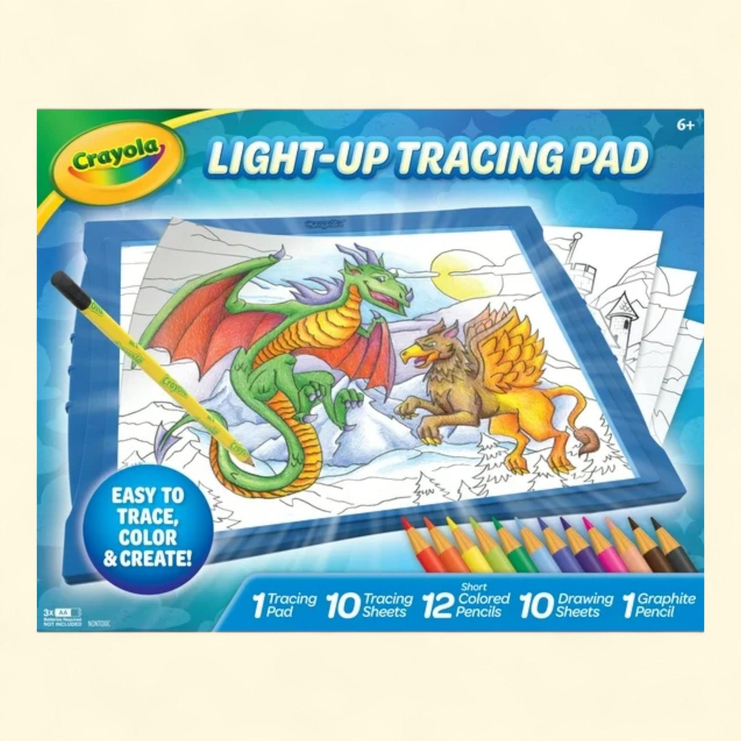 Crayola Light-Up Tracing Pad, Blue, Colored Pencils,  Creative Gift for Kids & Artists, Arts & Craft Supplies, Kids Toys
