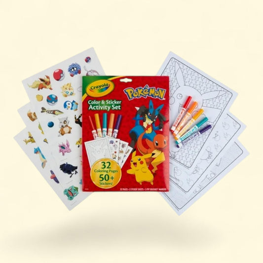 Crayola Pokemon Color and Sticker Activity Set with Markers, Pokemon Coloring Book, Kids Art Set, Pokemon Gift for Kids, 1ct