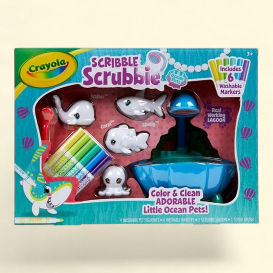 Crayola Scribble Scrubbie Ocean Lagoon Toy Set, Shark Toy,  Gift for Girls and Boys, Arts & Crafts, 1 ct