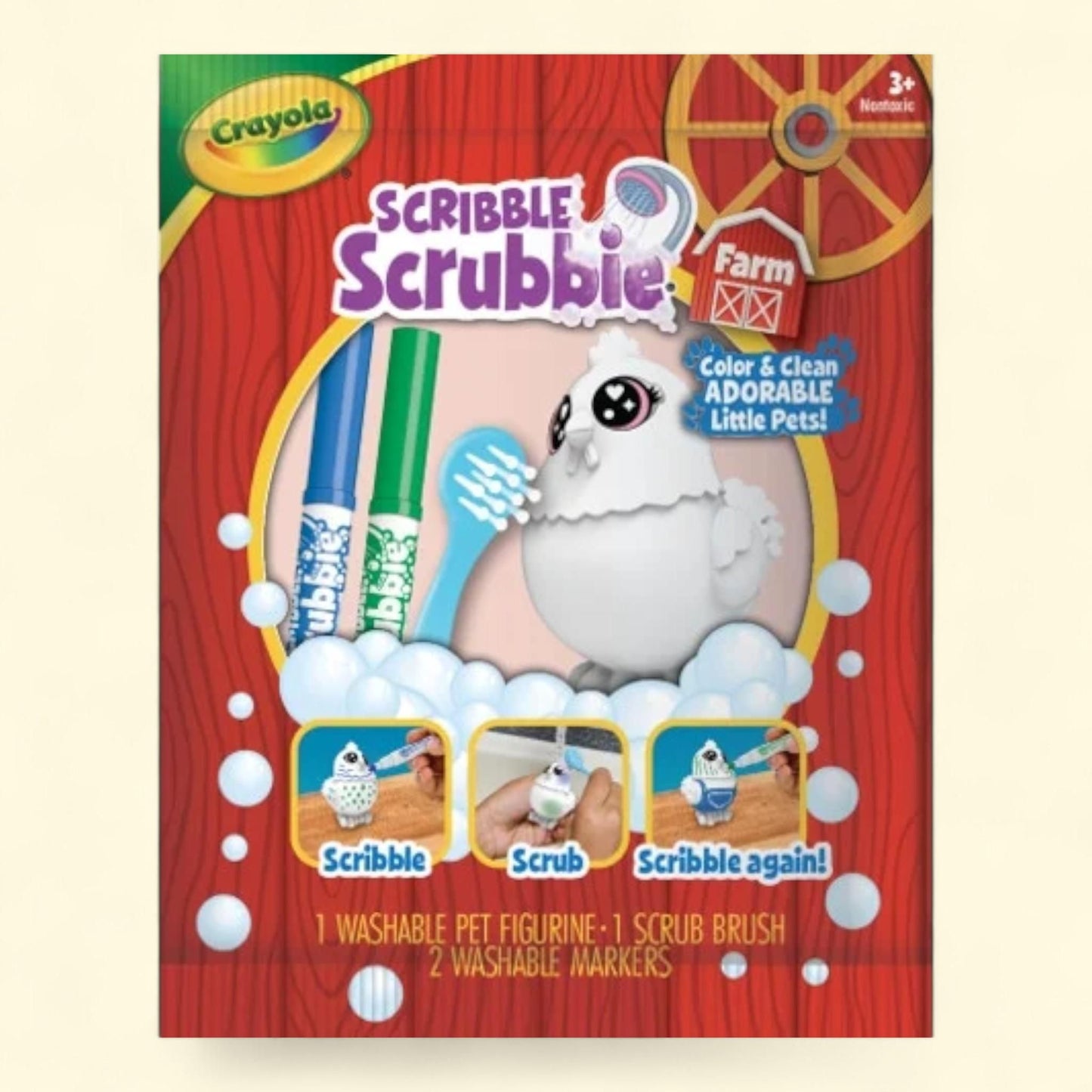Crayola Scribble Scrubbie Pets, 1 Count, Farm Animal Toys, 1ct