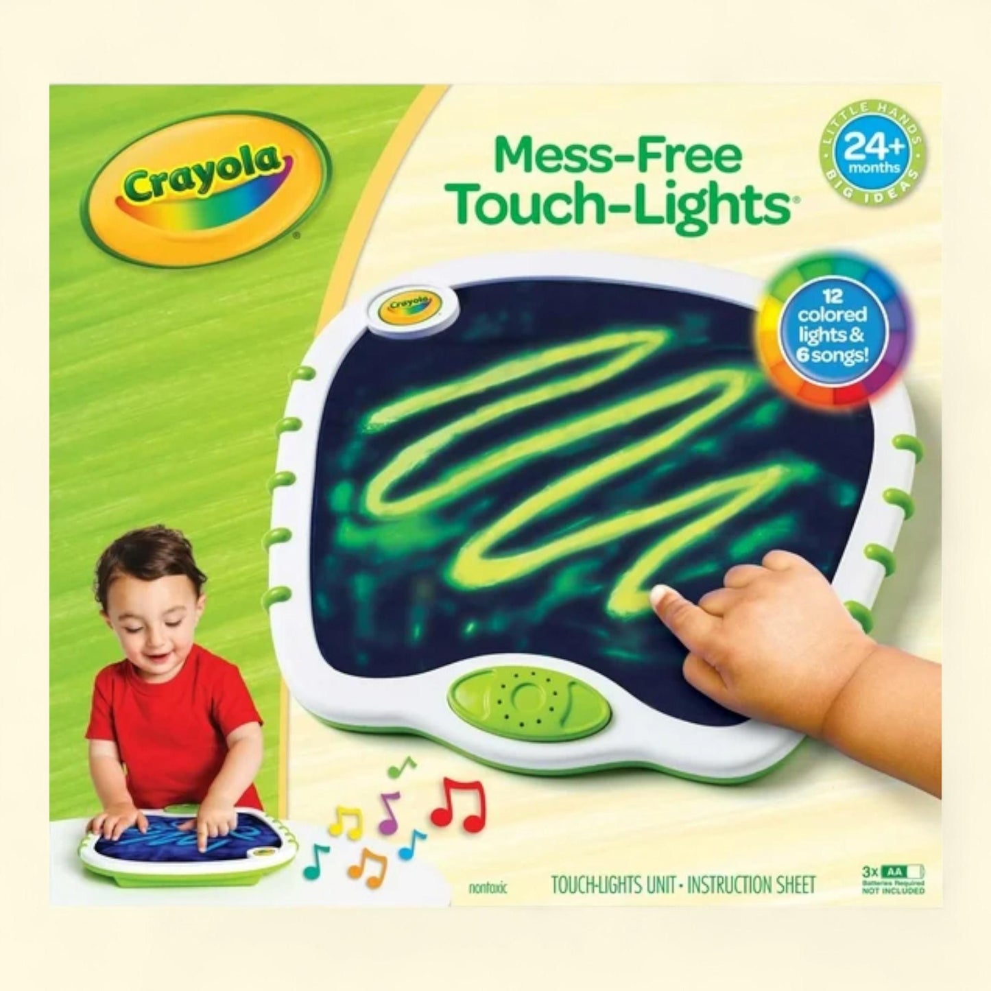 Crayola Touch Lights, Musical Doodle Board,  Multi Sensory Light Up Toy, Gift for Toddlers, 1ct
