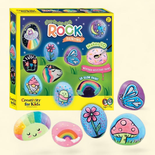 Creativity for Kids Rock Painting Kit, Glow in the Dark, Child Craft Project, Boys and Girls, 1ct