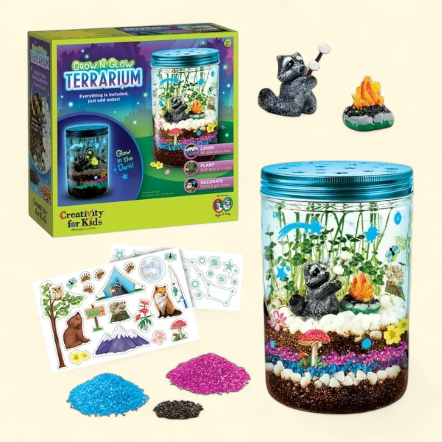 Creativity for Kids Grow N Glow Terrarium, Child Craft Activity, 1ct