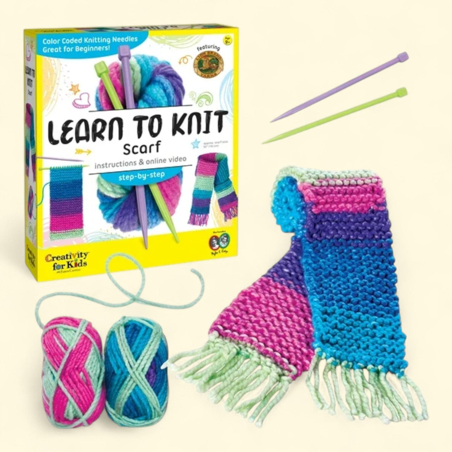 Creativity for Kids Learn to Knit Scarf, Ages 9-12+, 1ct