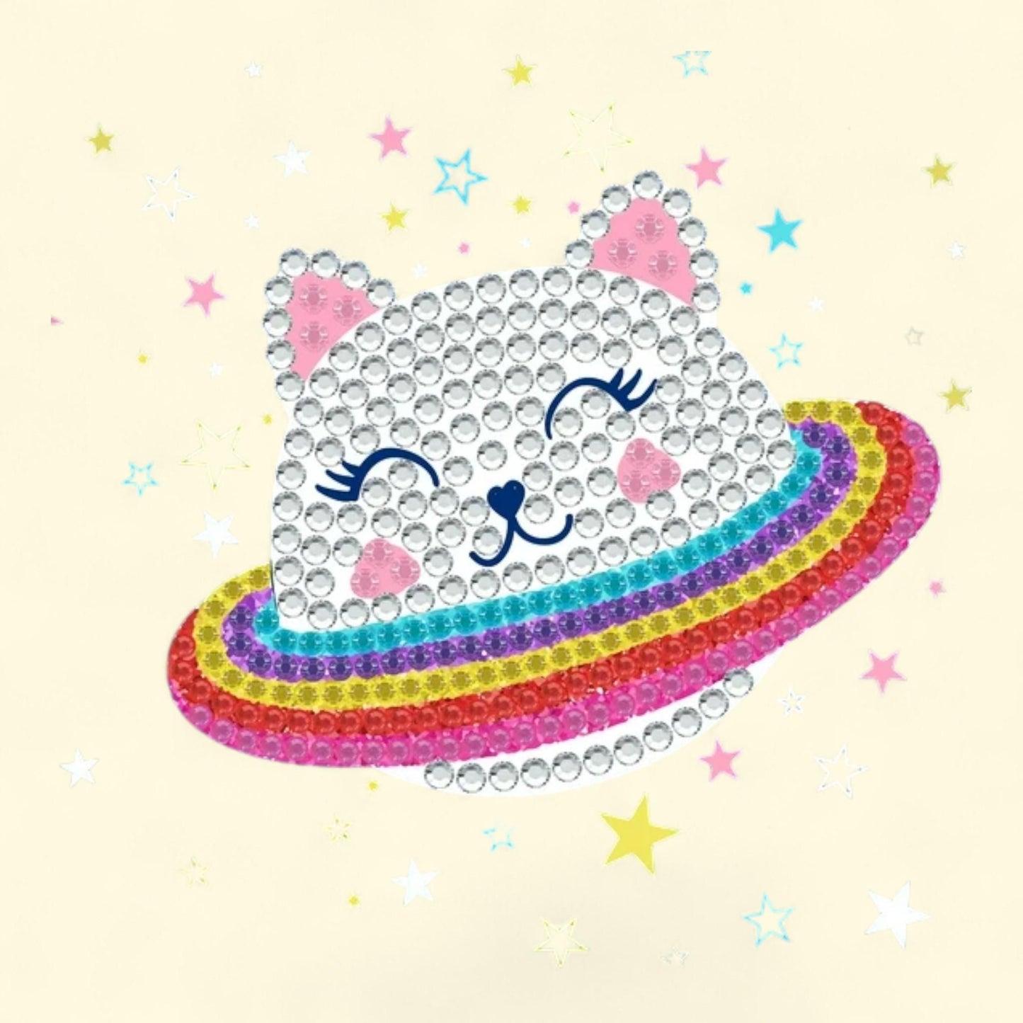 Diamond Dotz Big Dotz Cat with Rainbow Diamond Painting Kit, Box 1 ct