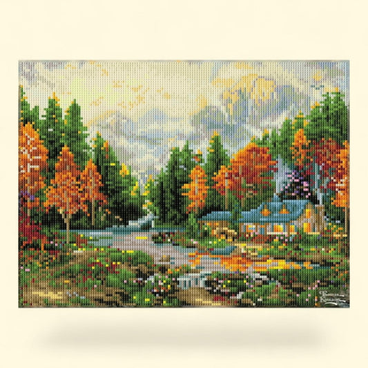DIAMOND DOTZ Evening at Autumn Lake Diamond Painting Kit, Special Edition 1 ct