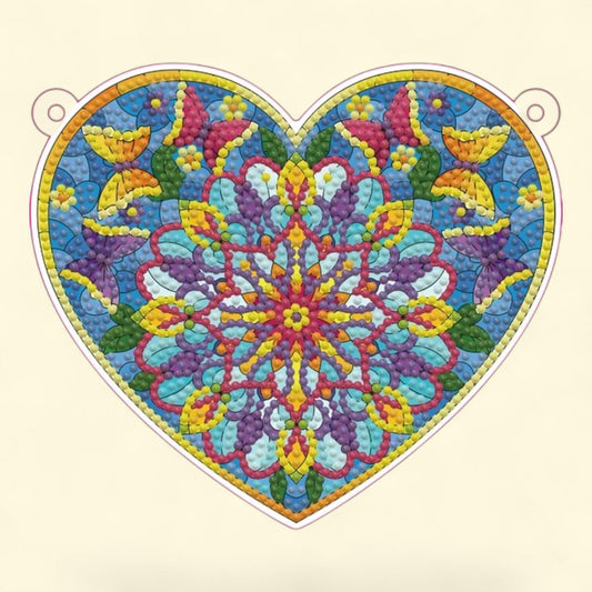 Diamond Dotz Stained Glass Heart Wall Plaque, Diamond Painting Kit 1 ct