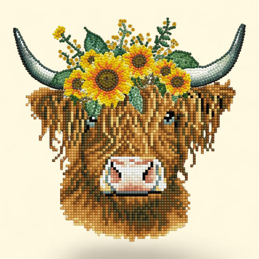 DIAMOND DOTZ Sunflower Cow Diamond Painting Kit, Special Edition 1 ct
