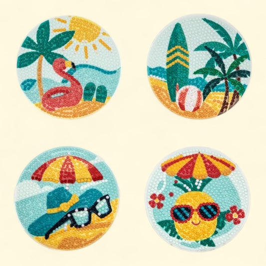 DIAMOND DOTZ Tropical Coasters, Diamond Painting Kit 1 ct