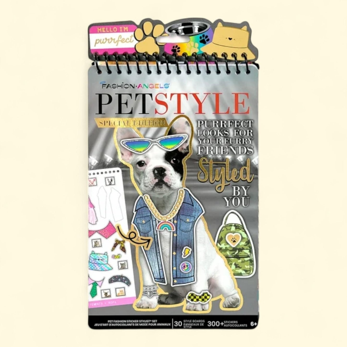Fashion Angels Pet Fashion Sticker Stylist Art Sketch Portfolio Book, 500+ Stickers, Multi Color, 1 Pack