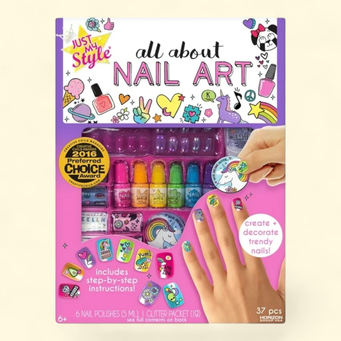 Just My Style Nail Art Kit, Boys and Girls, Child, Ages 6+
