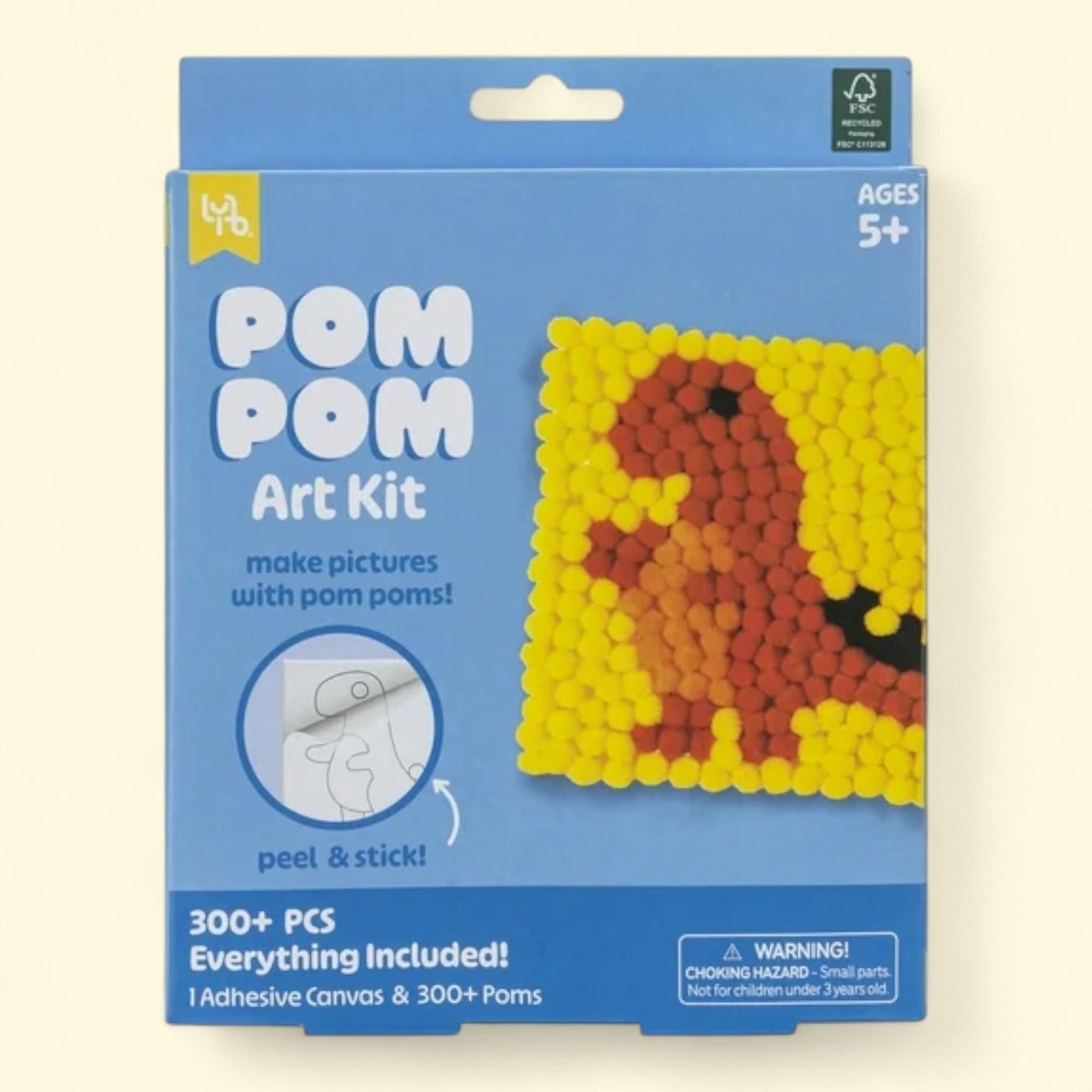 Little Yellow Bicycle Pom Pom Dinosaur Art Kit, 1ct