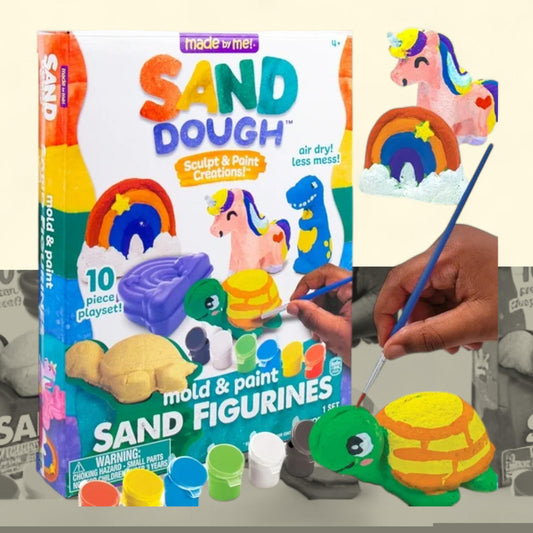 Made By Me Sand Dough Sculpt & Paint Figurines Kit, Child, Ages 4+, 1 ct