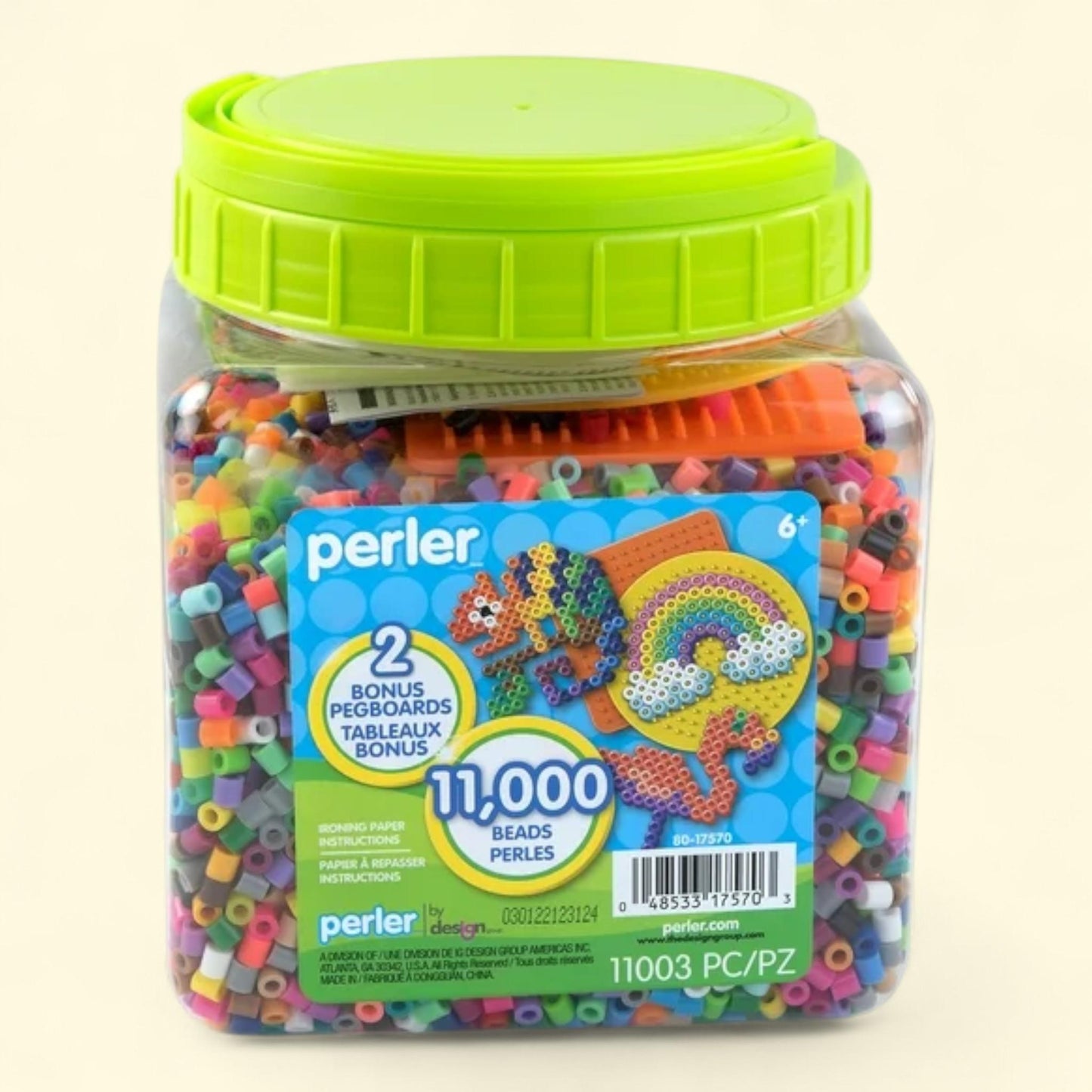 Perler Bead Jar, 11000 Beads, 11003 Pieces