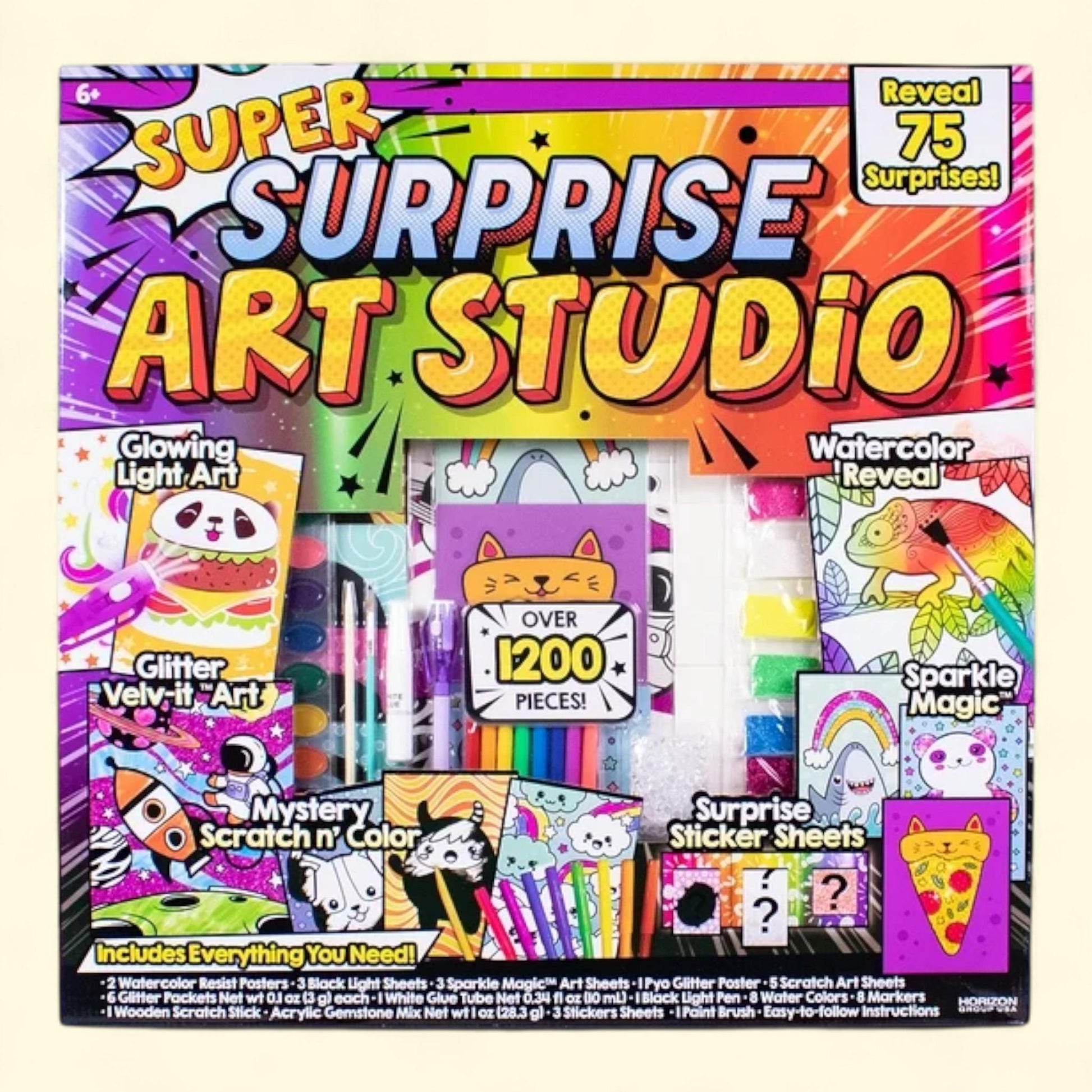 Super Surprise Art Studio Mega Art Set, Over 1200 Pieces, 75 Surprises — authentic US product shipped worldwide by Treatspree