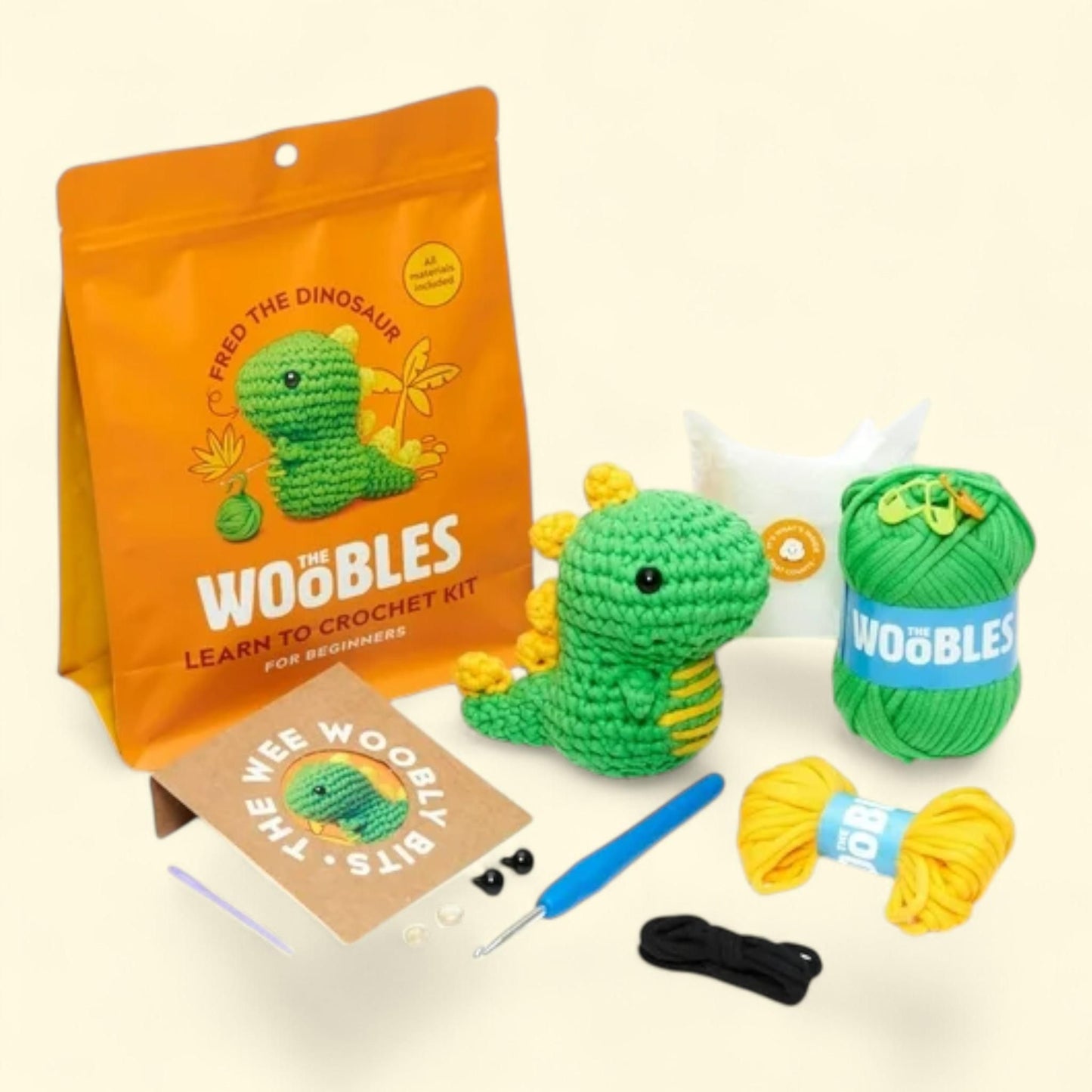 The Woobles Beginner Crochet Amigurumi Kits, Dinosaur, 1 ct