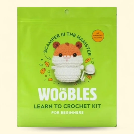 Woobles Beginner Crochet Amigurumi Kits, Hamster, 1ct