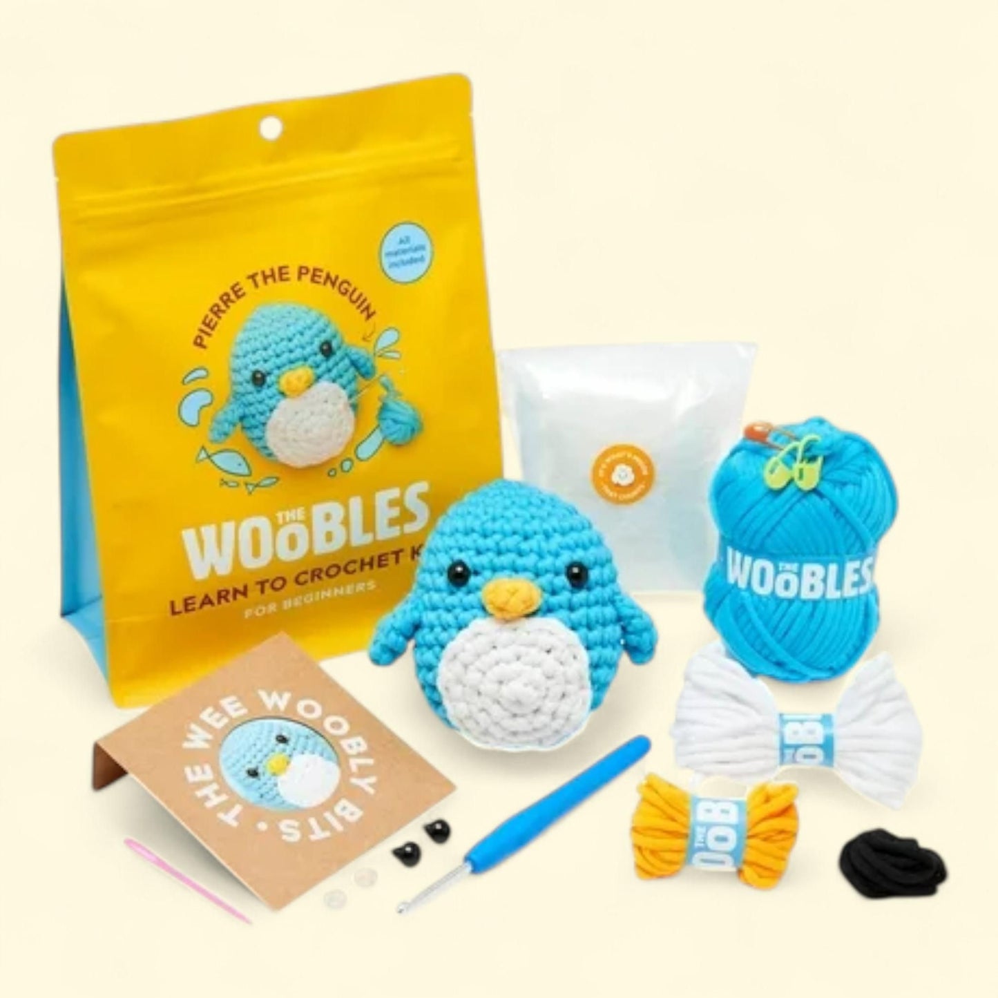 The Woobles Beginner Crochet Amigurumi Kits, Penguin, 1 ct