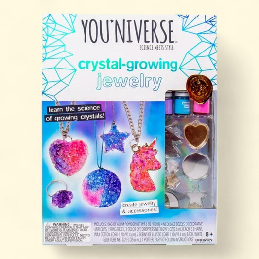 YOUniverse Crystal-Growing Jewelry Kit, Ages 8+, 1ct