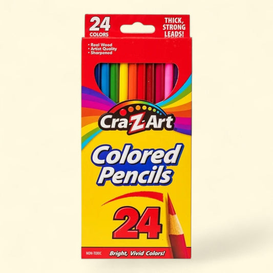 Cra-Z-Art Colored Pencils, 24 Assorted Colors, Classroom Supplies