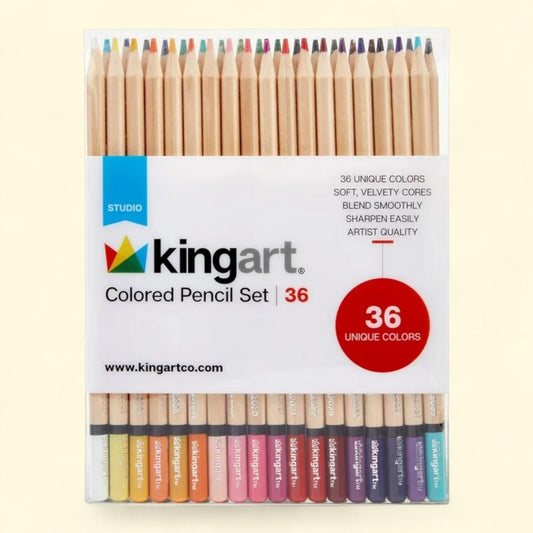 KINGART Soft Core Colored Pencils, Set of 36, 36 Unique Vibrant Colors